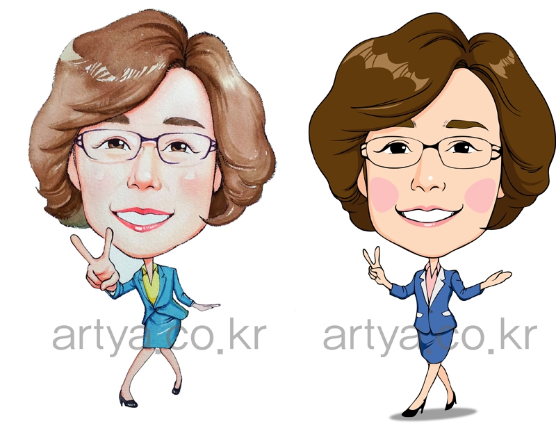 수채화고급형 A3사이즈(좌)    일러스트(우)