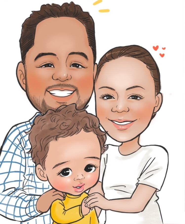 디지털 캐리커쳐 일반형 (3명, 외국인)