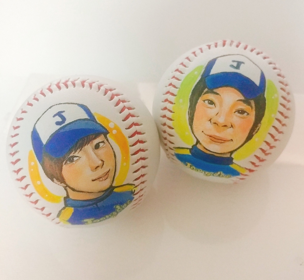 캐리커쳐 야구공 주문작업