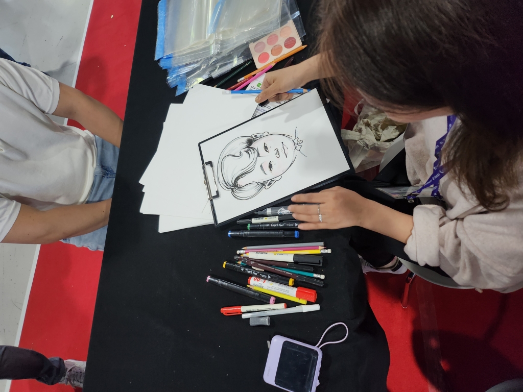 포인트컬러 캐리커쳐