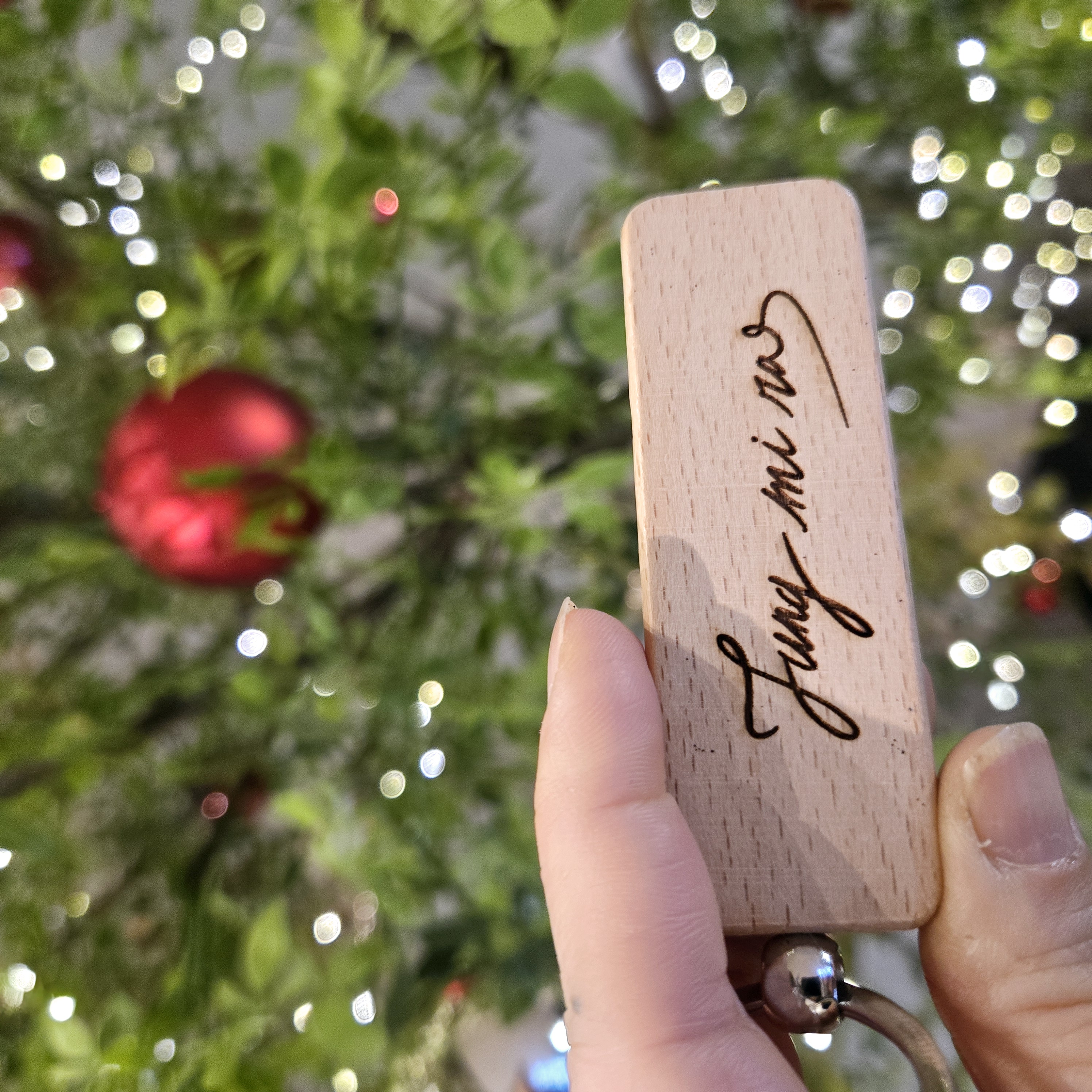 레이저 각인 : 원목 키링