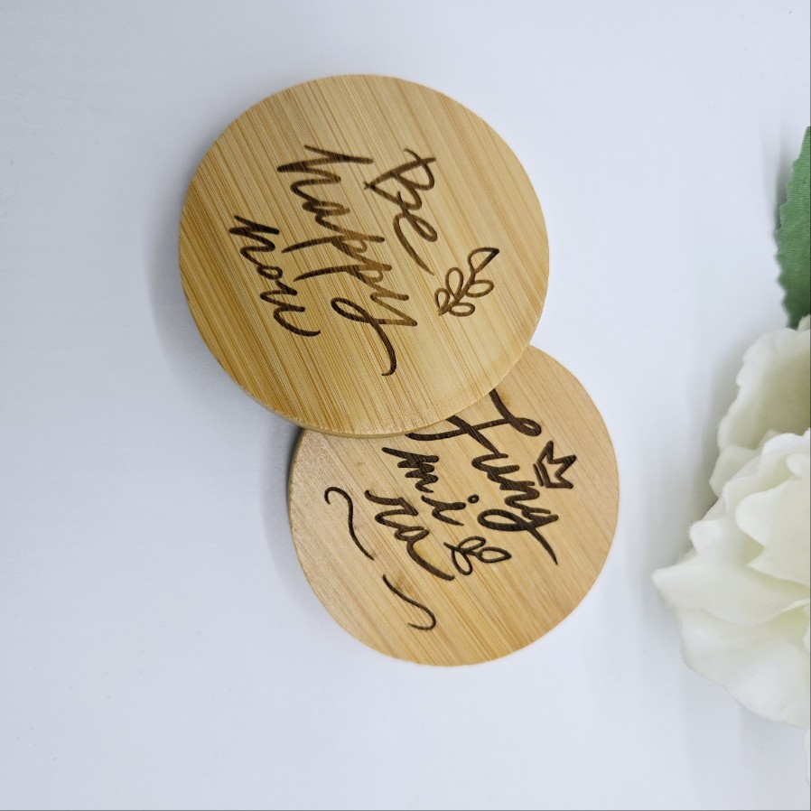 레이저 각인 : 원목 거울